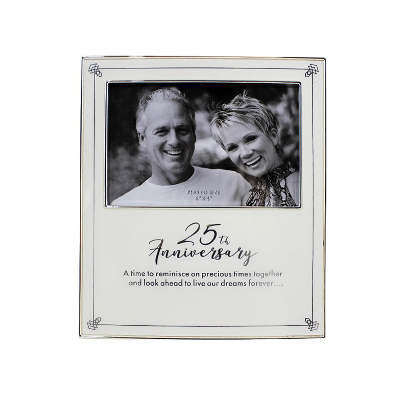 6×4 Photo Frame – ’25TH ANNIVERSARY’ with Engravable Plate