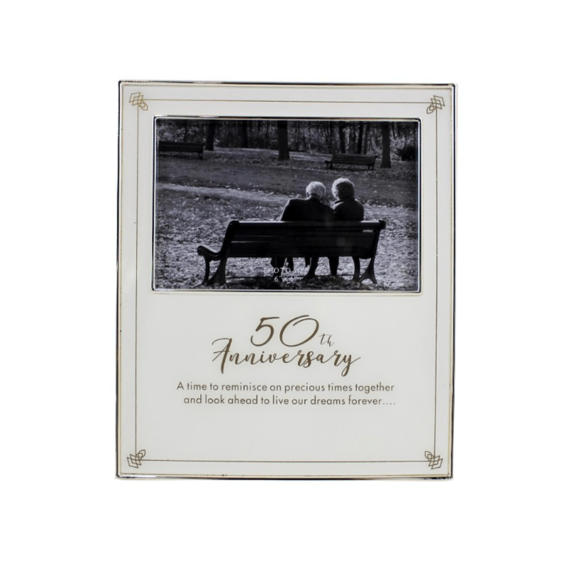 6×4 Photo Frame – ’50TH ANNIVERSARY’ with Engravable Plate