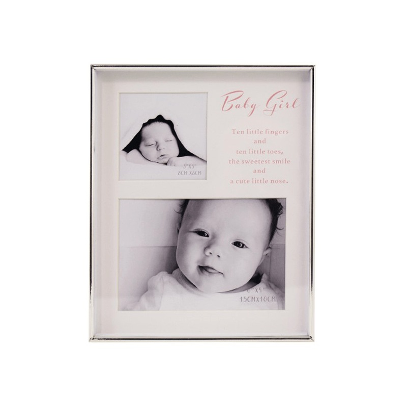 Silver Plated Collage Frame – ‘BABY GIRL…’