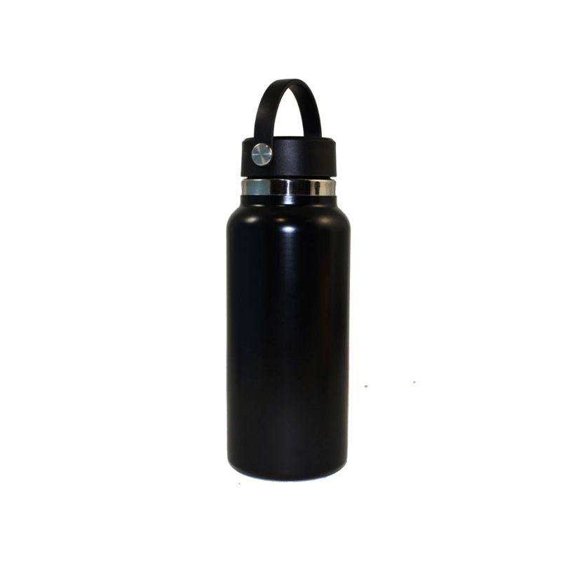 32 oz Black Wide Mouth Bottle with Handle