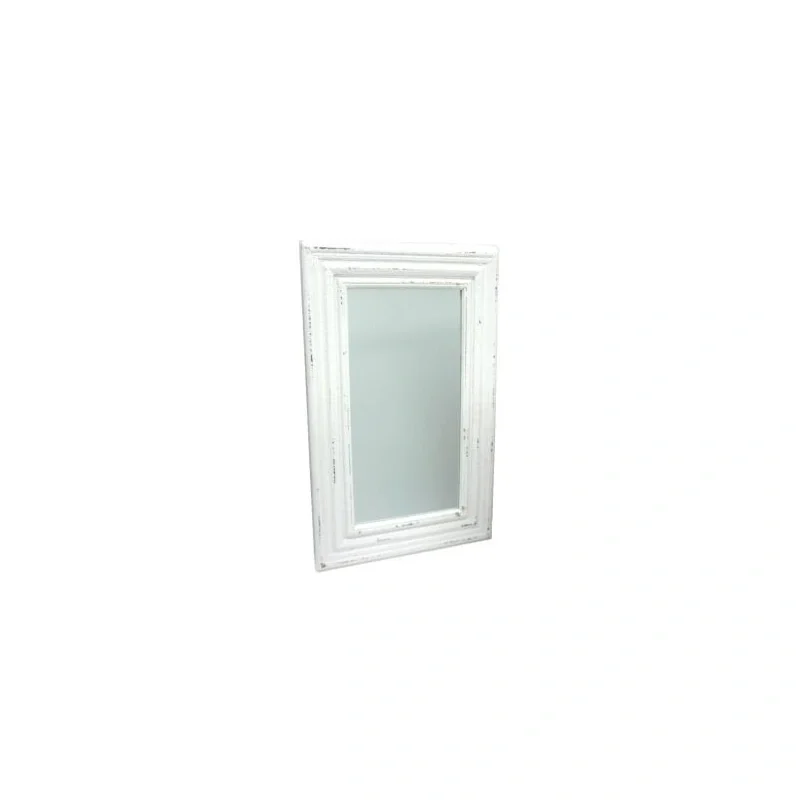 White Distressed Framed Mirror
