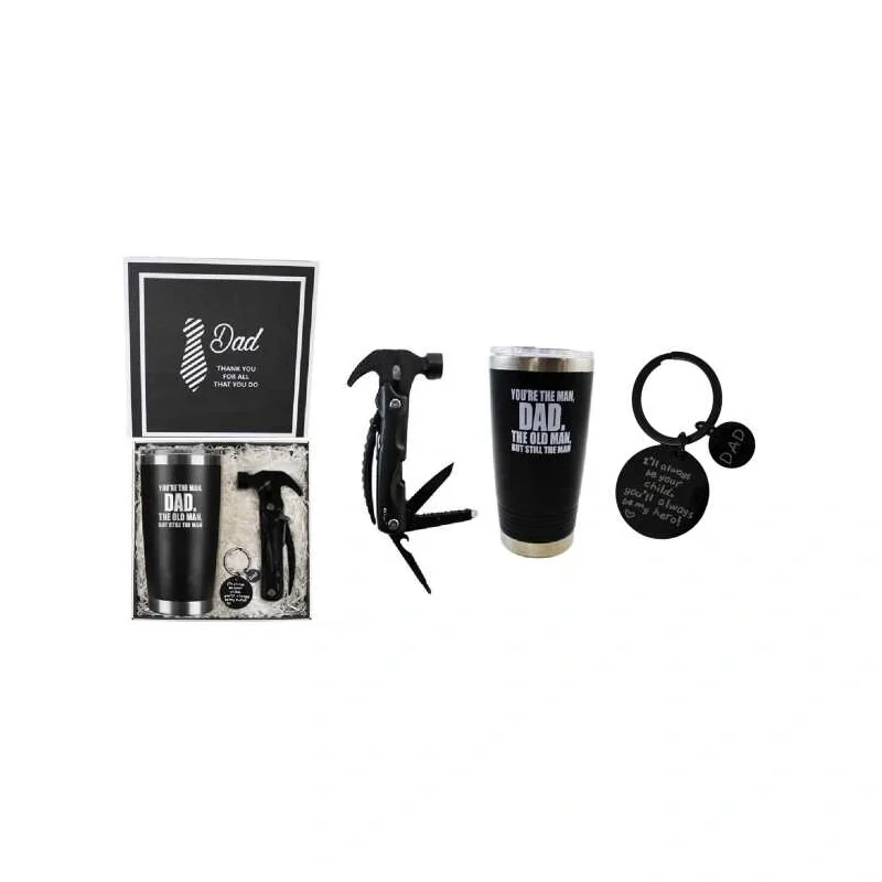 DAD GIFT SET- INCLUDES 20 OZ TUMBLER, MULTI TOOL, KEYCHAIN