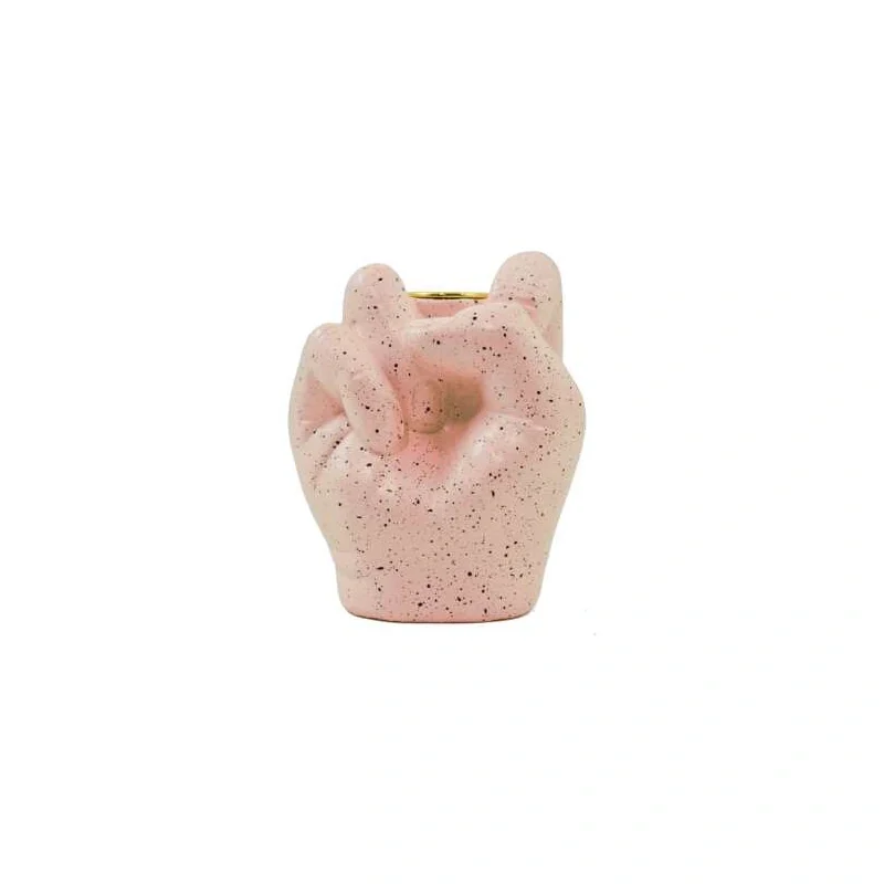CERAMIC MIDDLE FINGER CANDLE HOLDER- CANDLE NOT INCLUDED