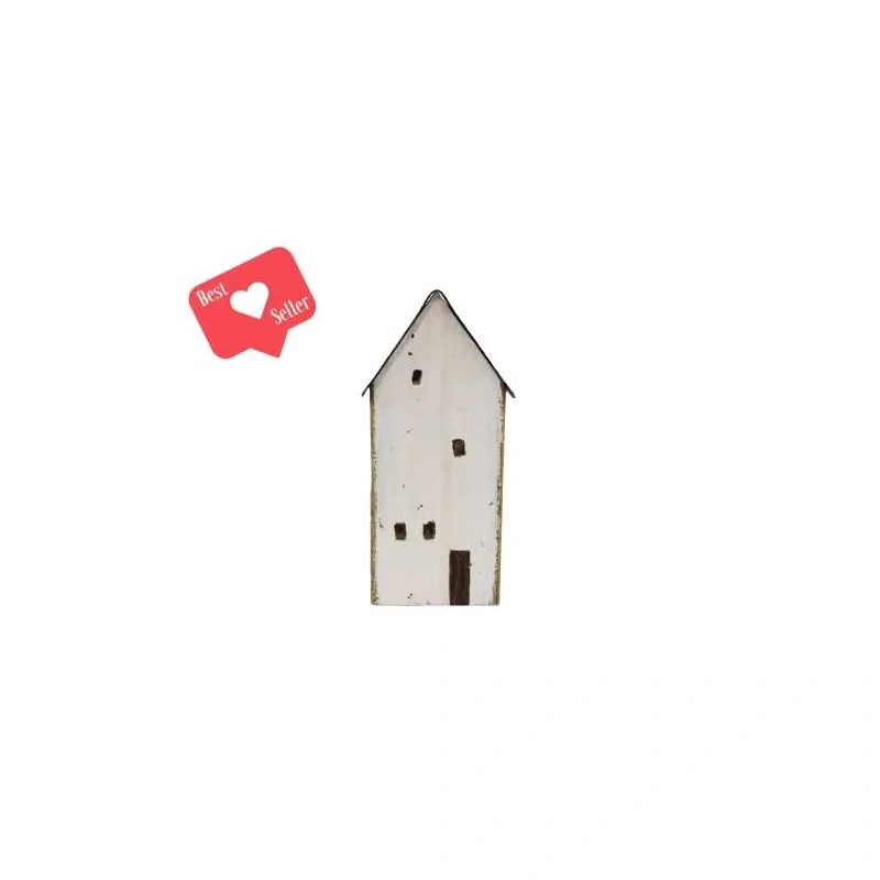 WHITE HOUSE WITH BROWN ROOF- 4 WINDOWS