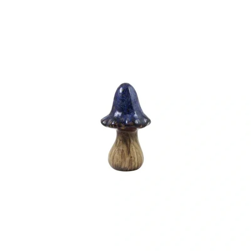 CERAMIC BLUE TALL MUSHROOM DECOR