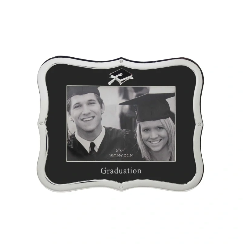 6x4" SILVER GRAD FRAME WITH CAP ICON- 'GRADUATION'