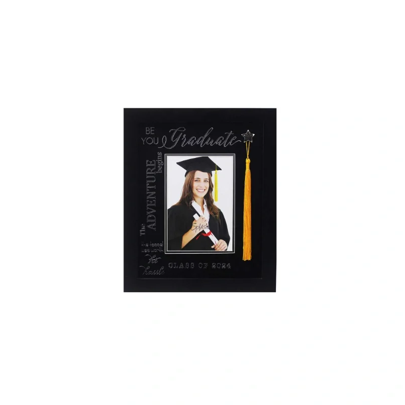 5x7'' BLACK MDF GRAD FRAME WITH GOLD TASSEL