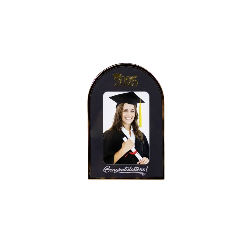 4X6" METAL BLACK GOLD GRADUATION FRAME