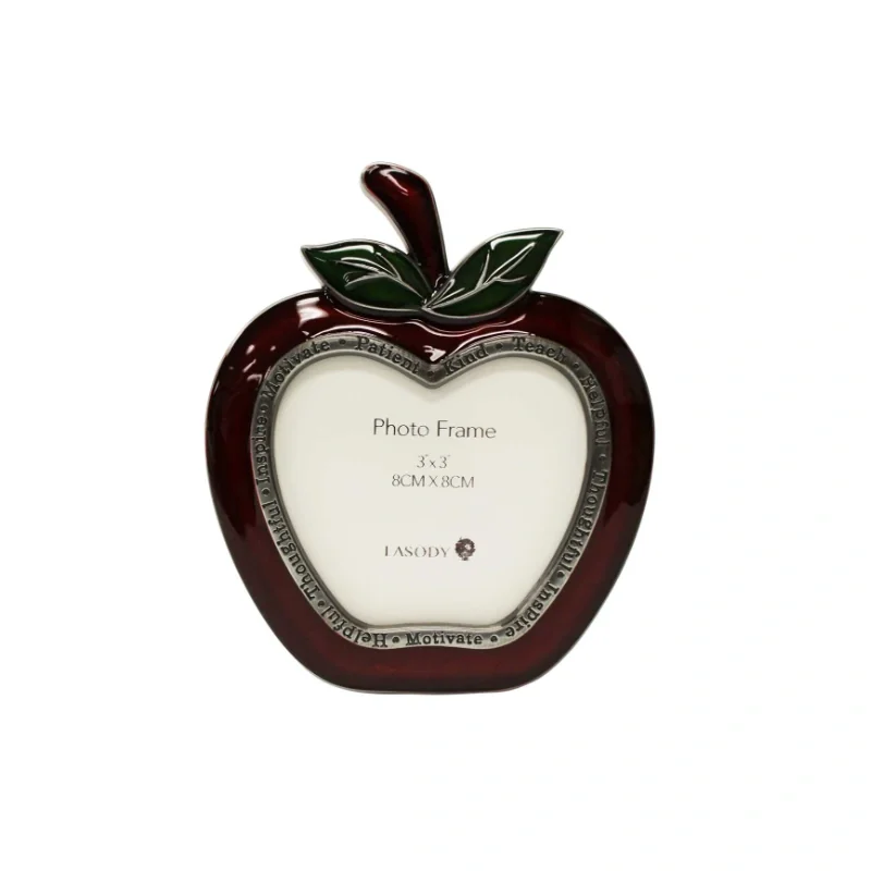 3x3" RED SILVER APPLE PHOTO FRAME