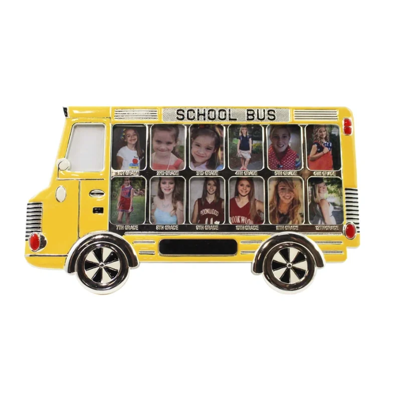 YELLOW SCHOOL BUS DESIGN PHOTO FRAME