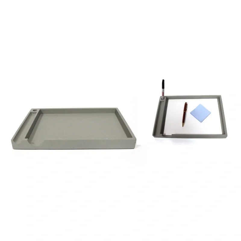 CEMENT DESK ORGANIZER FOR PEN AND PAPER