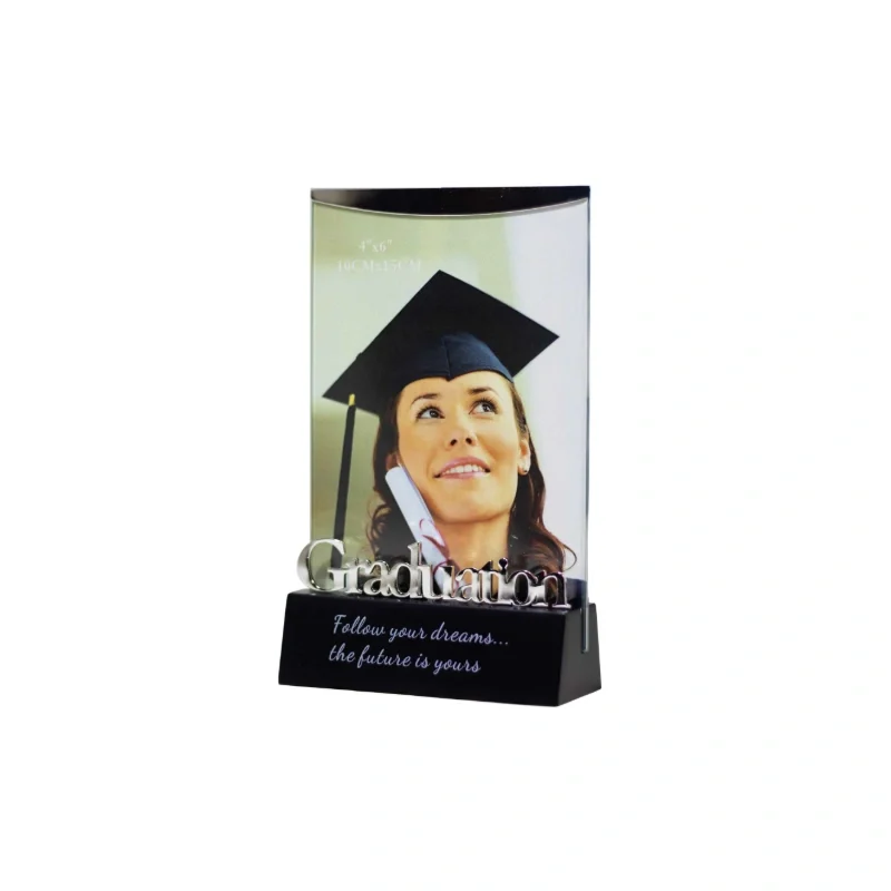 4X6" BLACK GRADUATION GLASS PHOTO FRAME