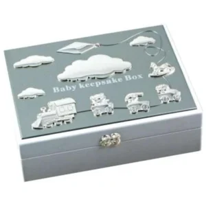 WH/SLV. BABY K'SAKE BOX-TRAIN/ROCK