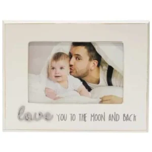 4X6 WD WHT FRM-LOVE YOU MOON&BACK