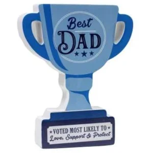 MDF BLUE "BEST DAD" TROPHY STAND