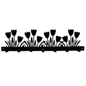 MTL BLK TULIPS WALL HOOK