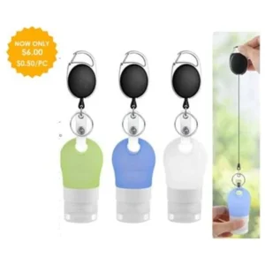 12PPK H'SANITIZER BTTL/LANYARD&BKL