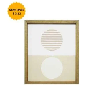 BRN WD W/ WHT/BEIGE CIRCLES W'ART