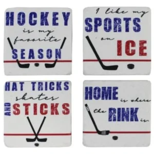 4PC. POLY HOCKEY COASTERS