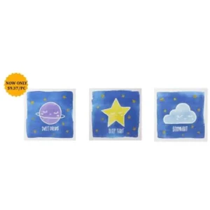 3PC BL. STAR/MOON/CLOUD BABY DECOR