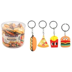 48PCS BUR/PIZ/FRY/HOTDOG W/KEYCHAIN