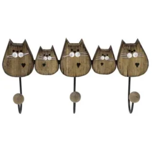 5 CATS WALL RACK W/ 3 HOOKS