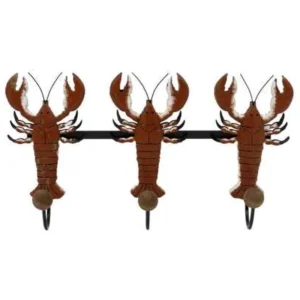 3 LOBSTERS WALL RACK W/ HOOKS