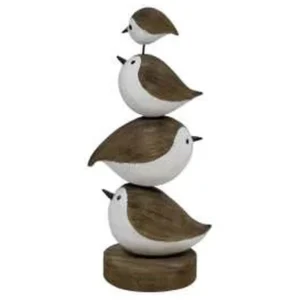 4 STACKED SEA BIRDS WOOD DECOR