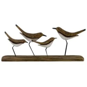 4 WOODEN BIRDS TABLE DECOR