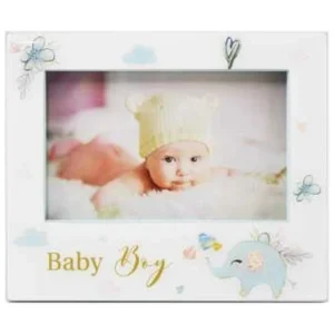 6X4" WHT BOY FRA. W/BLU ELEPHANT