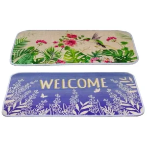 2PC DOOR MAT-FLORAL/WELCOME
