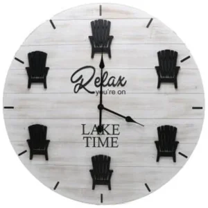 RND.WHT W'CLOCK- ADIRDACK. CHAIR