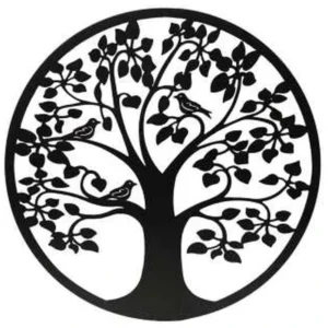 MTL FLAT BLK RND TREE OF LIFE