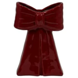 CER RED BOW VASE