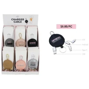 36PC. 3 IN 1 CHARGER CABLE K'CHAIN