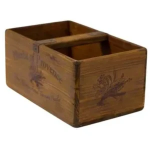 WOODEN BOX WITH MIDDLE HANDLE