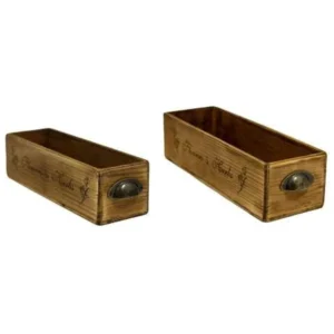 2 PC WOODEN PLANTER BOX