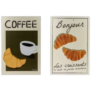 2PC COFFEE/CROISSANT WALL ART