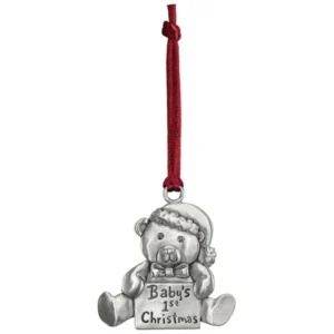 Baby's 1st Teddy Engravable Ornament