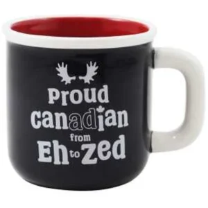 BLK W/WHT HANDL MUG-PROUD CANADIAN