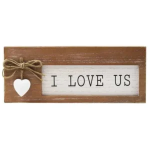 MDF "I LOVE US" TBL TPR W/WT HEART