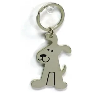 SHINY SLV. DOG KEYRING