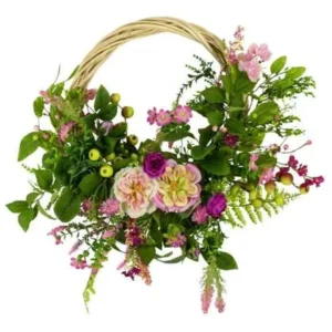 PINK FLOWERS WREATH