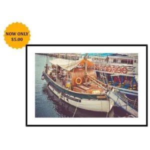 ALUM. FRAME W'ART-BOAT/PIER