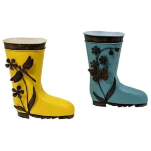 2PC MTL RAINBOOT PLANTER
