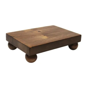 Dark Walnut Wood Riser With Ball Legs