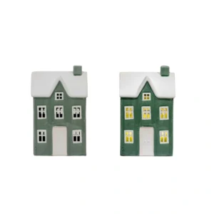 White And Green Large Dolomite House With Light - Includes 3 Lr44 Batteries