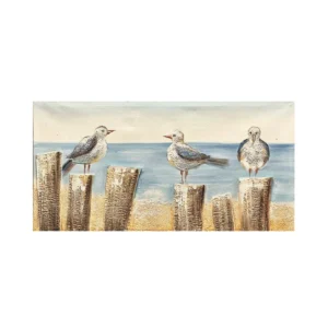 HAND PAINTED SEAGULL BEACH WALL ART