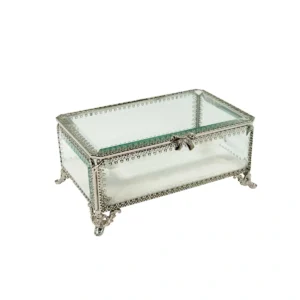 Silver Jewellery Box With Beige Liner