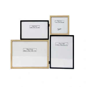 4-Frame Black/Gold Steel Collage Frame- 1, 1, 1, 1